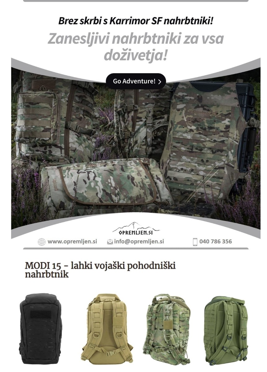 Karrimor SF Nordic Linija vojaški nahrbtnik MODI 15 - Zagotovite si udobje, fleksibilnost in organizacijo na prostem. Ne zamudite te izjemne priložnosti!