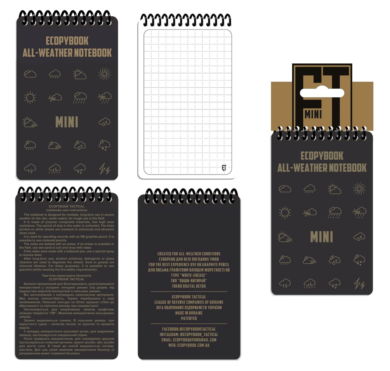 Odkrijte all-weather M-Tac ecopybook, robusten mini notesnik za vojake. Idealno za terenske pogoje, ta nepremočljiv zvezek je vaš zanesljiv spremljevalec.