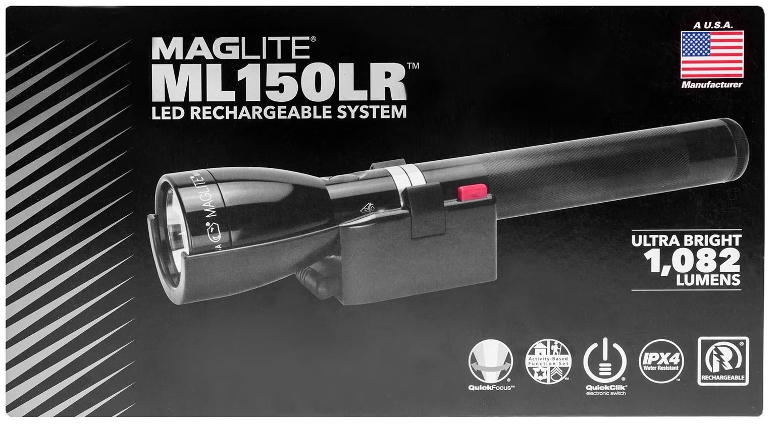 Izberite Maglite LED svetilko ML150LR z močjo 1082 lumnov za vrhunsko svetilnost in dolgo življenjsko dobo. Ta močna baterijska svetilka je odporna na udarce in vodotesna, zato je idealna za uporabo na terenu. Pridobite vrhunsko svetilko za svoje bivanje 