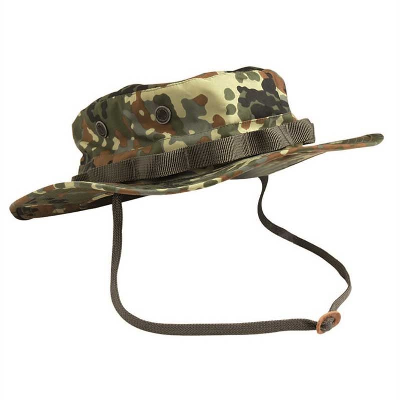 Odkrijte vojaški 3-slojni nepremočljivi klobuk US od trilaminat GI Boonie Hat v flecktarn maskirnem vzorcu. Uživajte v udobju, zaščiti pred soncem in dežjem ter vsestranski uporabi pri pohodništvu, kampiranju in drugih avanturah na prostem. Zagotovite si vrhunsko kakov