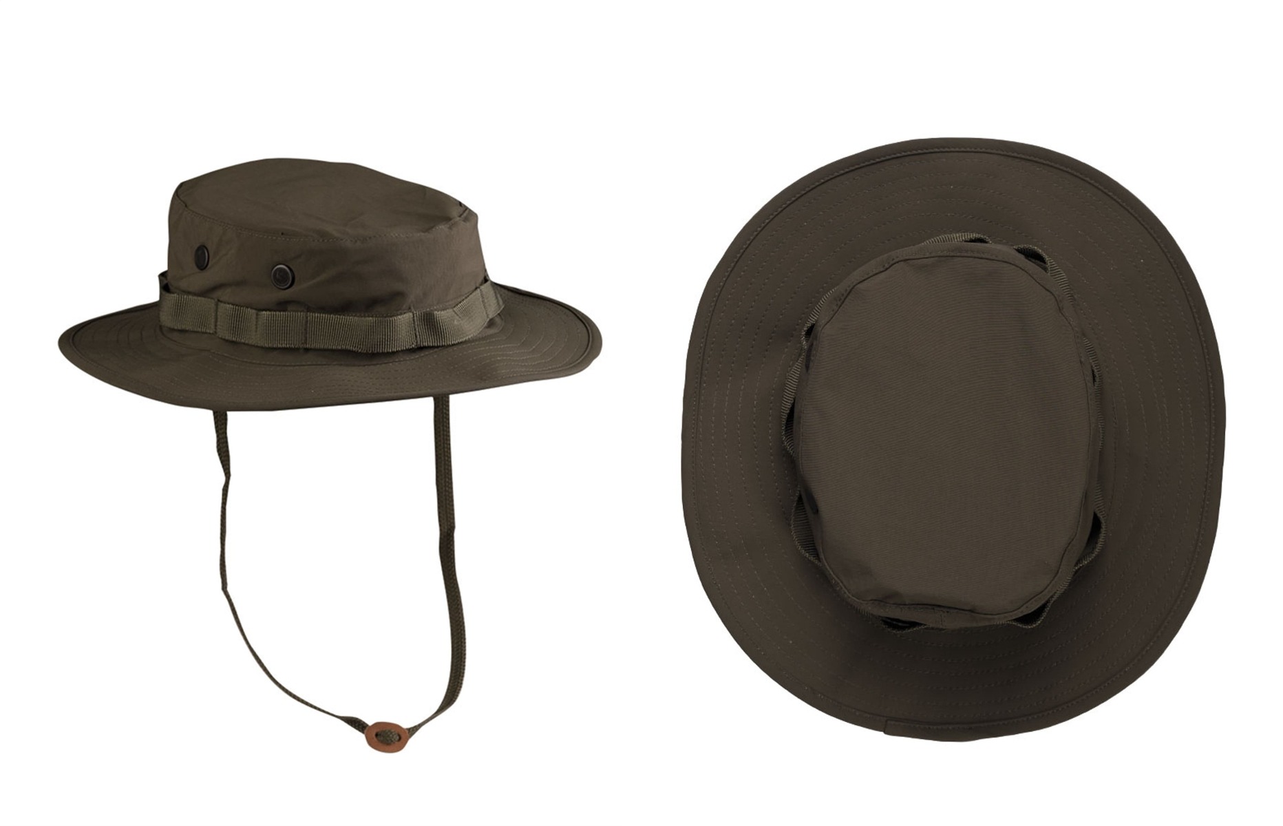 Odkrijte vojaški 3-slojni nepremočljivi klobuk US od trilaminat GI Boonie Hat v olivni barvi. Uživajte v udobju, zaščiti pred soncem in dežjem ter vsestranski uporabi pri pohodništvu, kampiranju in drugih avanturah na prostem. Zagotovite si vrhunsko kakovost in brezskrbno uživanje na prostem!