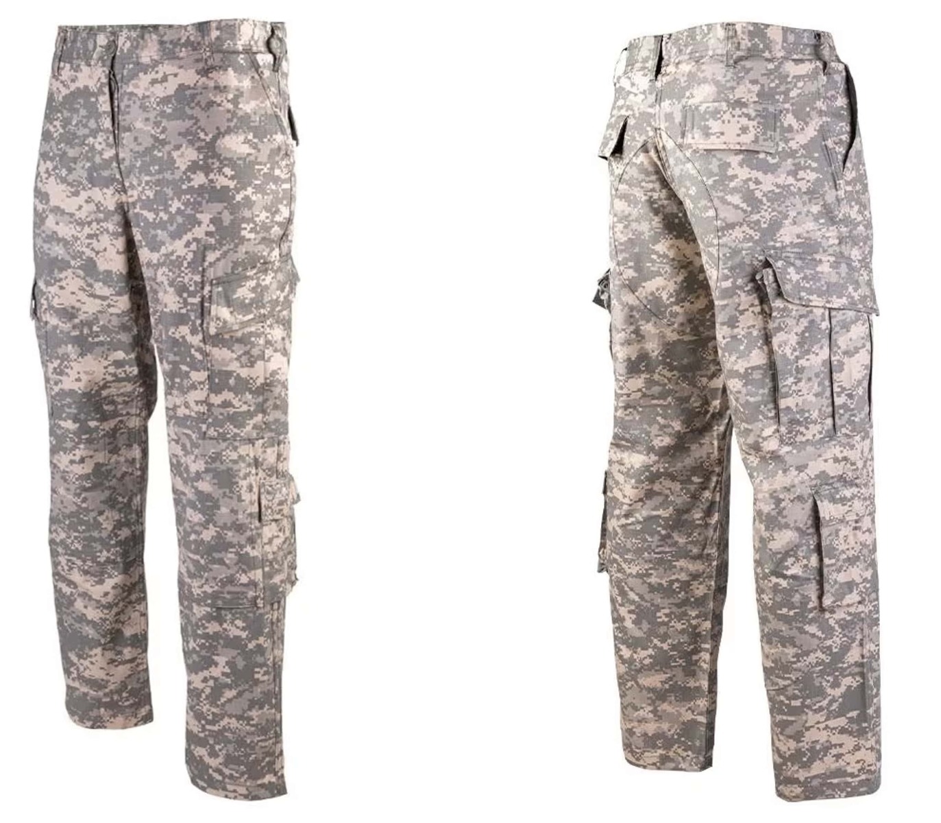 Pridobite svoj par US vojaških hlač ACU AT DIGITAL - vrhunske taktične hlače za udobje, vzdržljivost in funkcionalnost. Primerno za vojaške operacije, pohodništvo, lov in varnostne sile. Opremite se s kakovostnim vojaškim oblačilom!