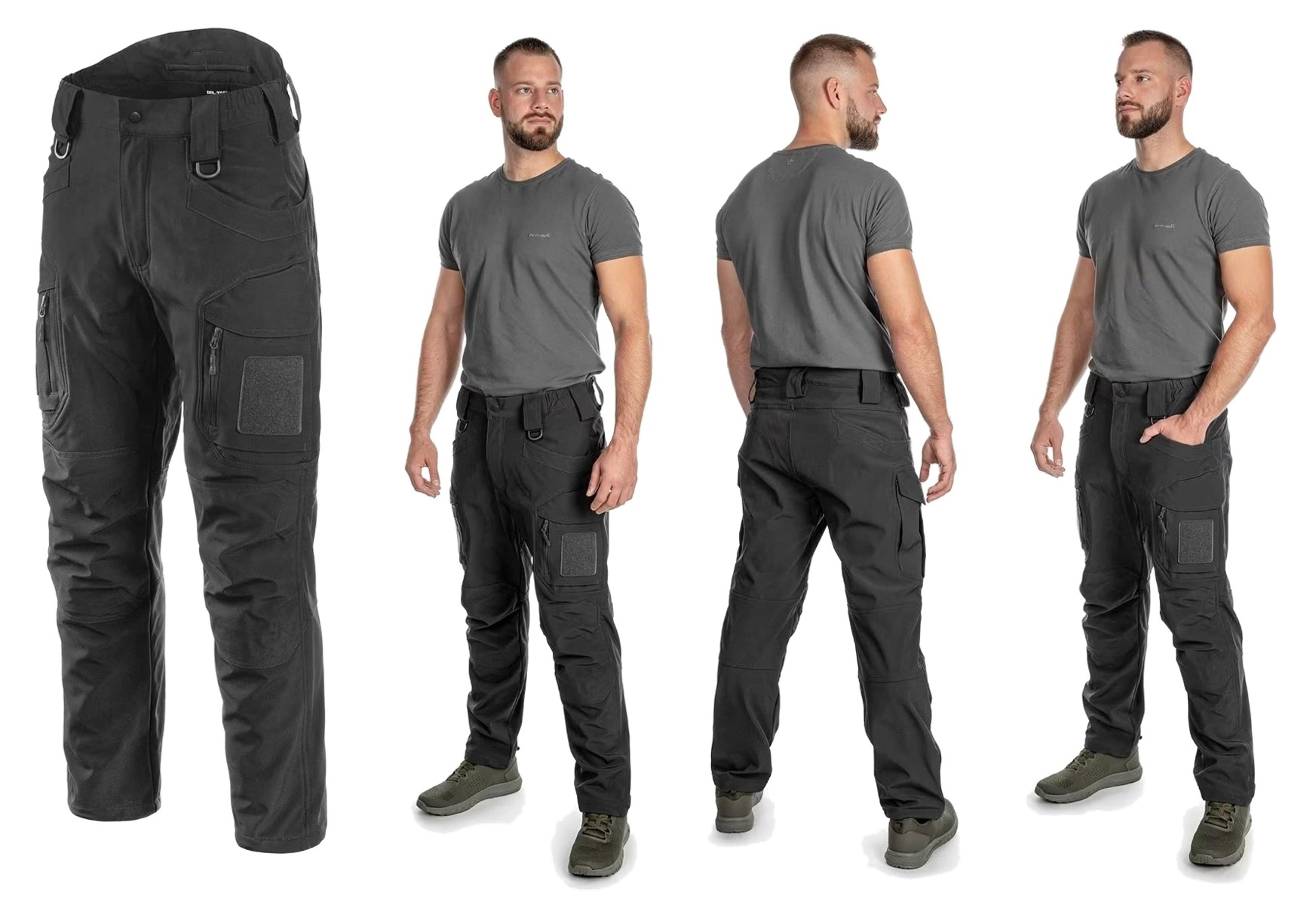 Odkrijte vrhunske vojaške hlače Ranger Softshell model Assault z integriranim flis slojem! Nepremočljive, tople, in trpežne za udobno in zaščiteno doživetje na prostem. Primerne za vojake, policiste, reševalce, planince in športnike. Na voljo v črni bar