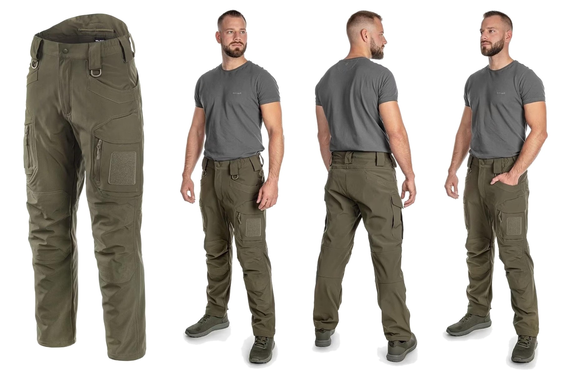 Odkrijte vrhunske vojaške hlače Ranger Softshell model Assault z integriranim flis slojem! Nepremočljive, tople, in trpežne za udobno in zaščiteno doživetje na prostem. Primerne za vojake, policiste, reševalce, planince in športnike. Na voljo v olivni barvi. Opremljen.si