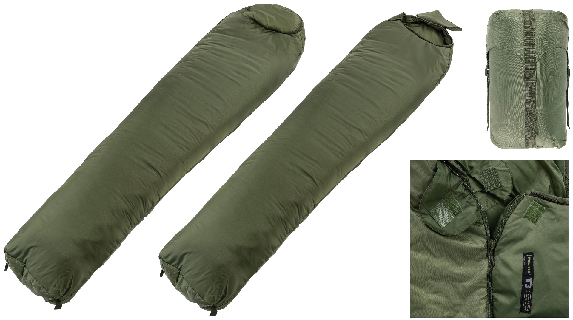 Pridobite si udobno in zanesljivo vojaško spalno vrečo Tactical 3 v olivni barvi. Vodoodporna, toplotno izolirana in vzdržljiva - idealna za vojaške enote, planince in avanturiste. Zagotovite si svojo danes!