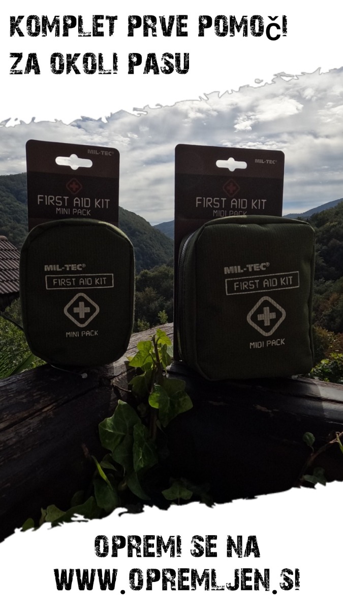 Prva pomoč, torbica s prvo pomočjo, prva pomoč komplet, prva pomoč pohodništvo, B33 Tactical, B33 army shop, army shop, Trgovina z vojaško opremo, vojaška trgovina, outdoor trgovina, trgovina za lovce, trgovina za kamperje, trgovina za ribiče, MILTEC