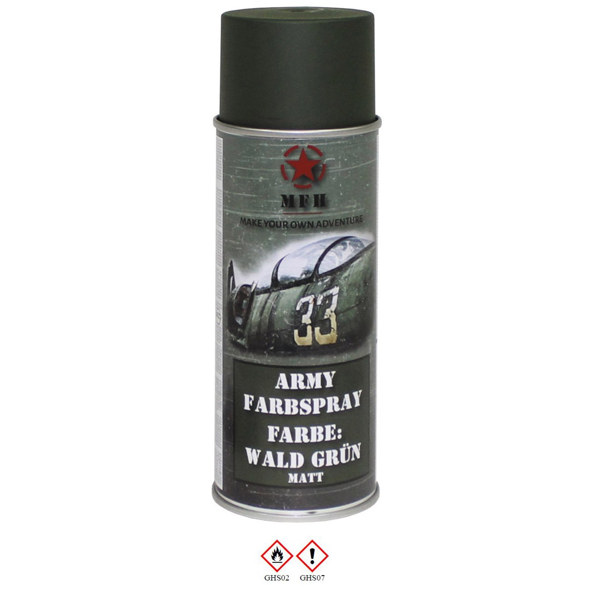 Poiščite visokokakovostno vojaško gozdno temno zeleno barvo v spreju (volumen 400 ml) po barvni lestvici RAL6031 za maskiranje opreme in telesa. Najbolj učinkovita barva za prodajo, ki zagotavlja trpežno in kakovostno barvanje.