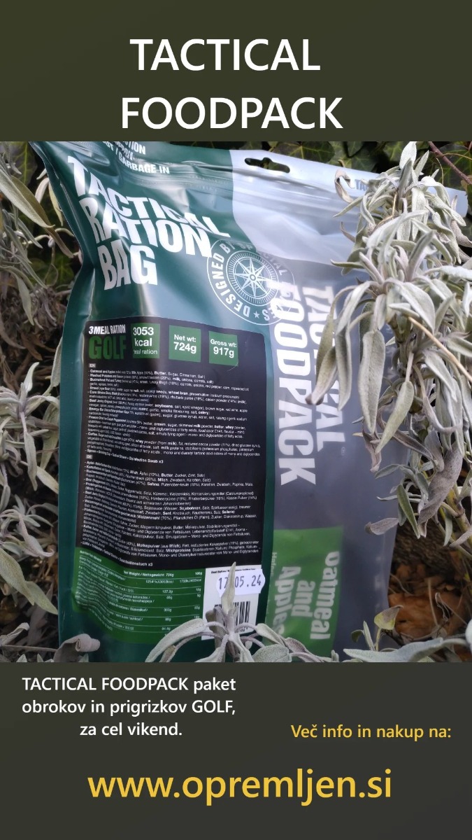 GOLF paket obrokov za 3 dni, Tactical Foodpack obroki, Tactical Foodpack, MRE, SDO, B33 army shop, trgovina z vojaško opremo, vojaška trgovina, suhi obroki, MRE, SDO, B33 Tactical GOLF paket obrokov za 3 dni, Tactical Foodpack obroki, Tactical Foodpack, MRE, SDO, B33 army shop, trgovina z vojaško opremo, vojaška trgovina, suhi obroki, MRE, SDO, B33 Tactical