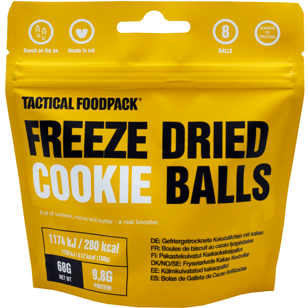 Iščete okusne in priročne prigrizke za aktivnosti na prostem? Freeze Dried Cookie Balls 68g Tactical Foodpack je vrhunska liofilizirana hrana, ki je enostavna za pripravo, hranljiva in izjemno okusna. Uživajte v sladkih piškotih kjerkoli in kadarkoli - idealno za pohodnike, kampiste, športnike in družinske izlete. Naročite svoj paket danes!