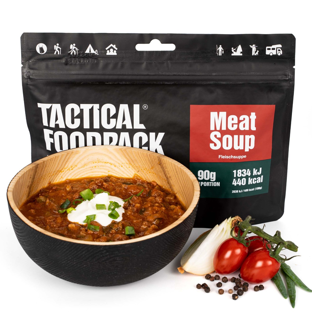 TACTICAL FOODPACK, dehidrirana hrana, suhi dnevni obrok, dehidrirana hrana za kampiranje, vojaška hrana, mre obrok, sdo hrana, liofilizirana hrana, hrana za preživetje, suhi vojaški dnevni obrok, B33 Tactical, B33 army shop, army shop, trgovina z vojaško opremo