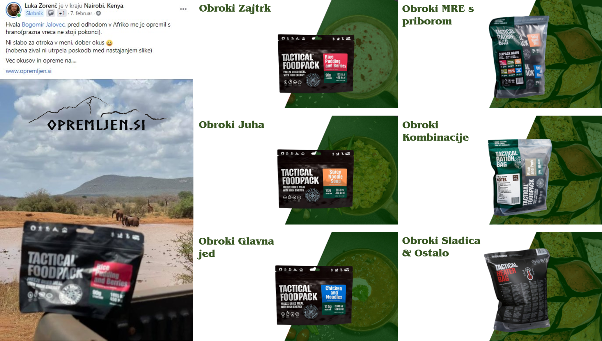 TACTICAL FOODPACK, MRE, prehrana, suhi obroki, SDO, B33 army shop, army shop, trgovina z vojaško opremo, vojaška trgovina