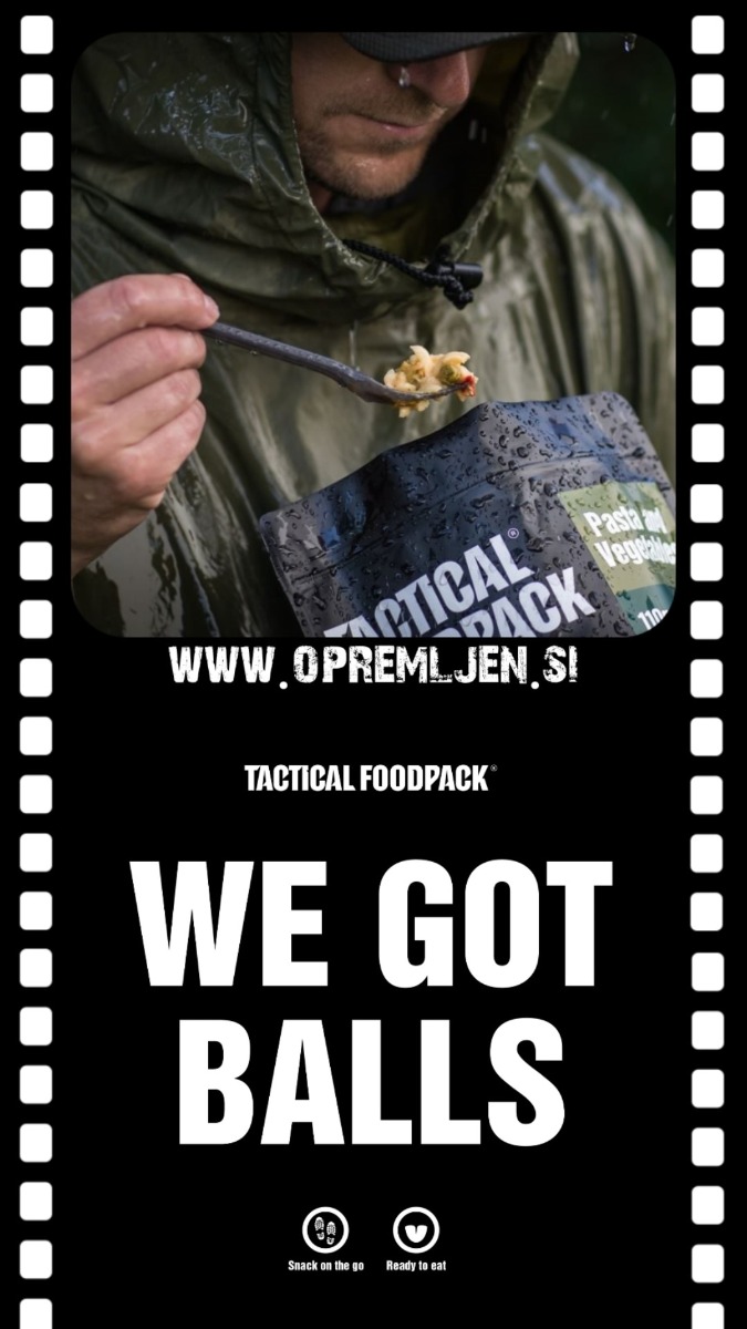 TACTICAL FOODPACK, dehidrirana hrana, suhi dnevni obrok, dehidrirana hrana za kampiranje, vojaška hrana, mre obrok, sdo hrana, liofilizirana hrana, hrana za preživetje, suhi vojaški dnevni obrok, B33 Tactical, B33 army shop, army shop, trgovina z vojaško opremo