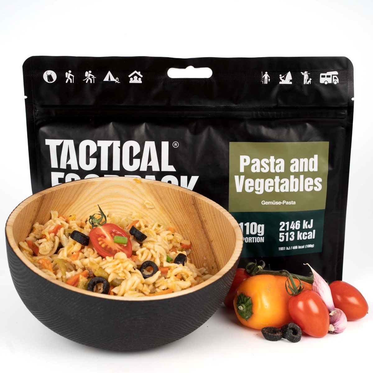 Kupite liofilizirano hrano Tactical Foodpack - testenine z zelenjavo. Idealen obrok za preživetje na prostem. Dolga obstojnost, visoka prehranska vrednost.
