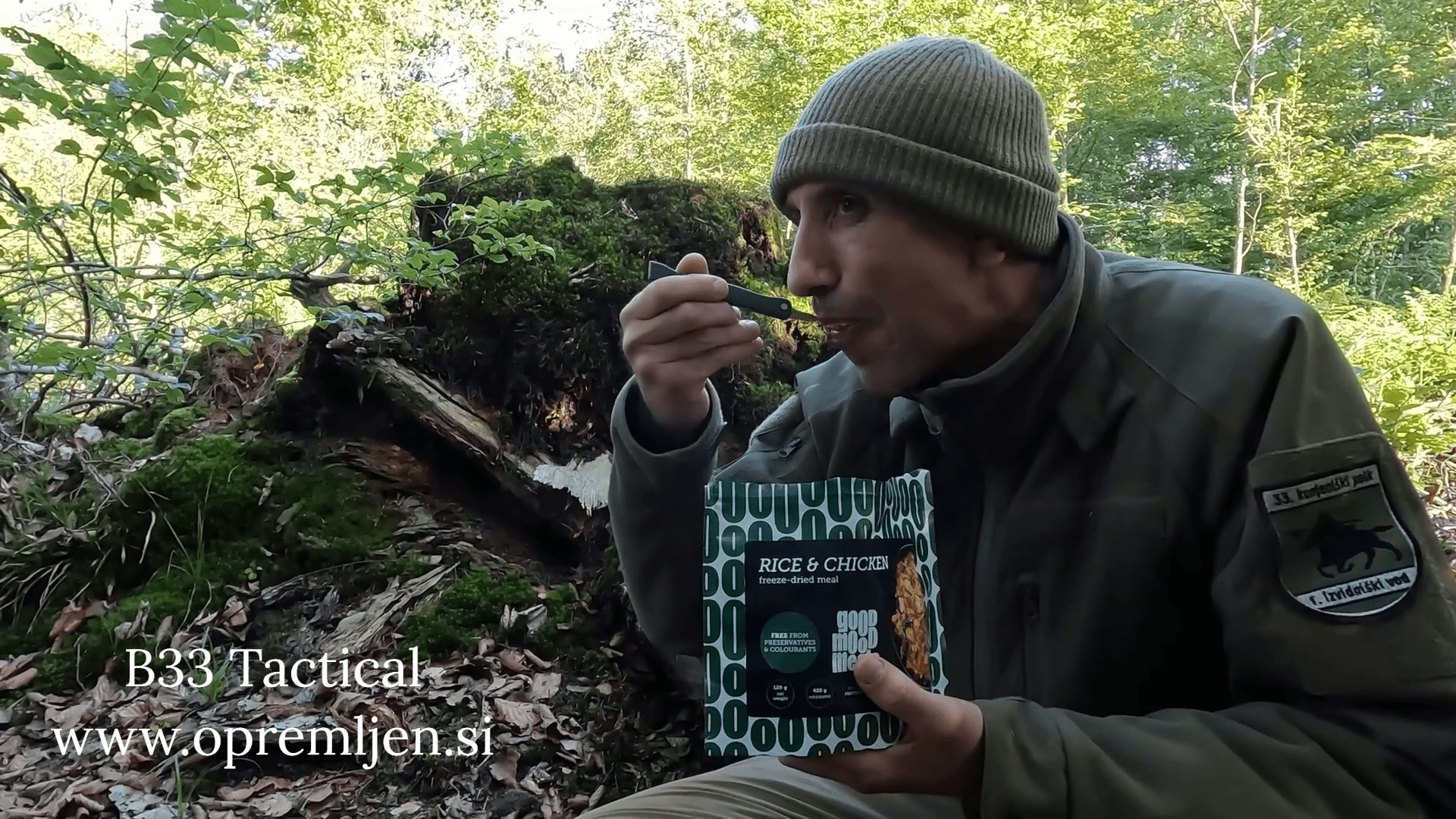 Okusen liofiliziran riž in piščanec od Good Mood Meals. Popoln za kampiranje, pohodništvo in izredne razmere. Hitra priprava in hranljivost zagotovljena!