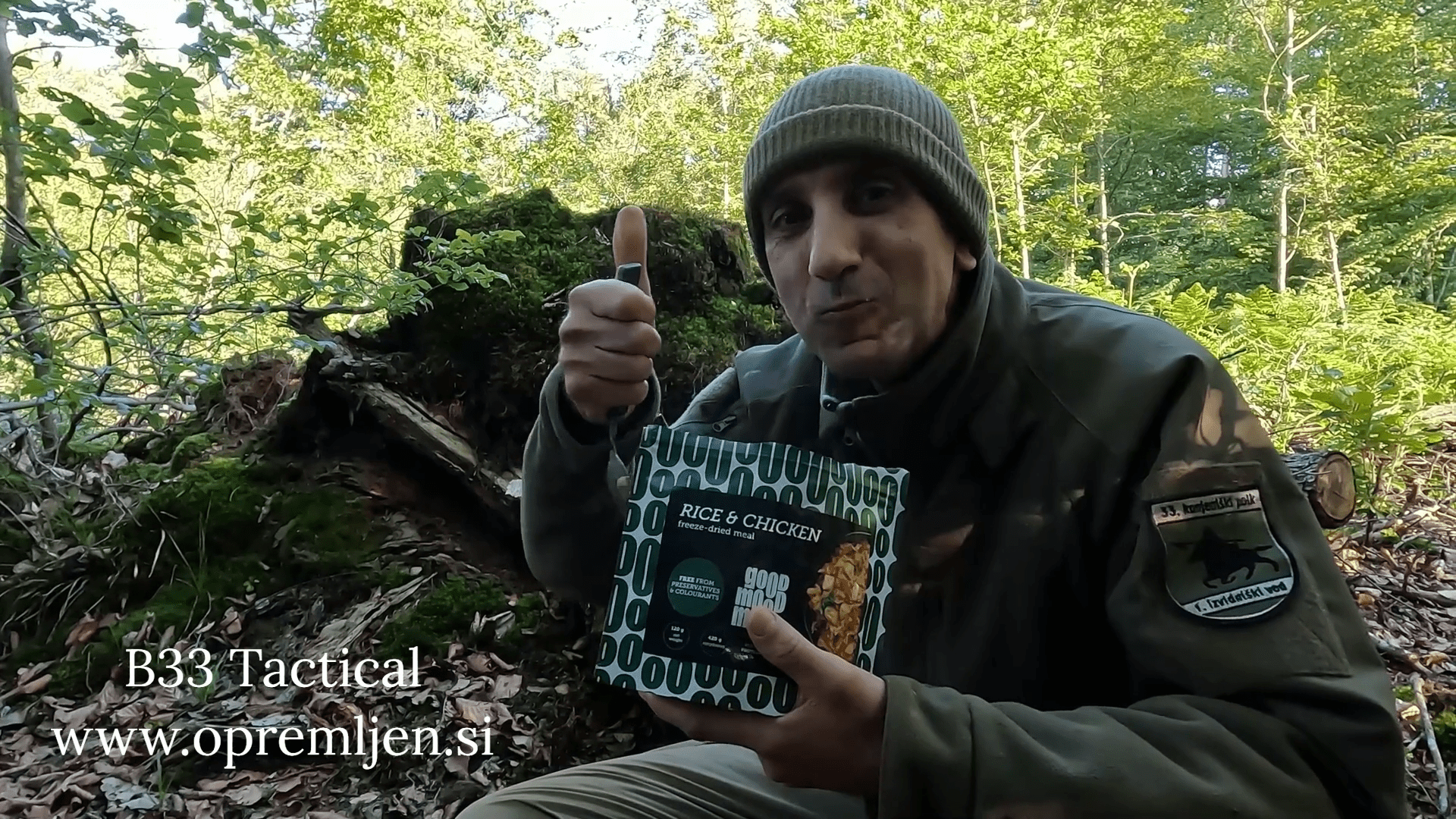 Okusen liofiliziran riž in piščanec od Good Mood Meals. Popoln za kampiranje, pohodništvo in izredne razmere. Hitra priprava in hranljivost zagotovljena!