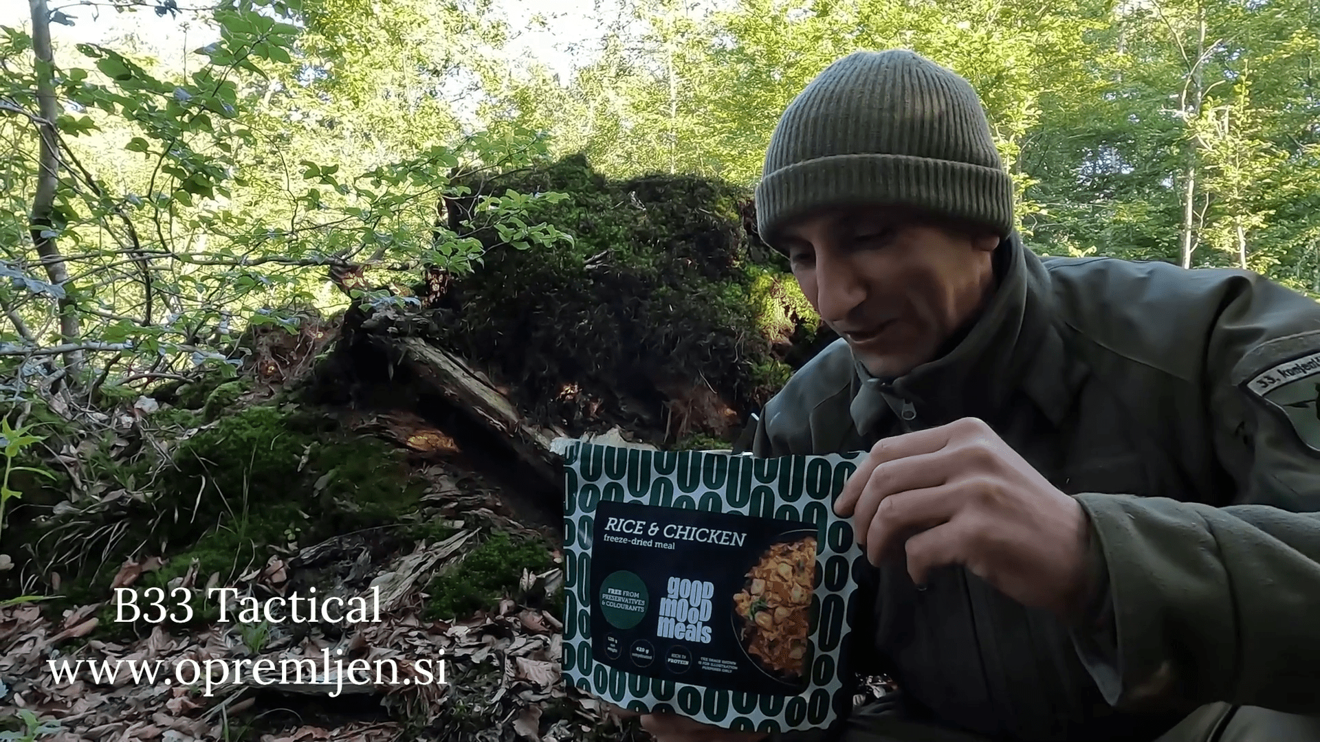 Okusen liofiliziran riž in piščanec od Good Mood Meals. Popoln za kampiranje, pohodništvo in izredne razmere. Hitra priprava in hranljivost zagotovljena!