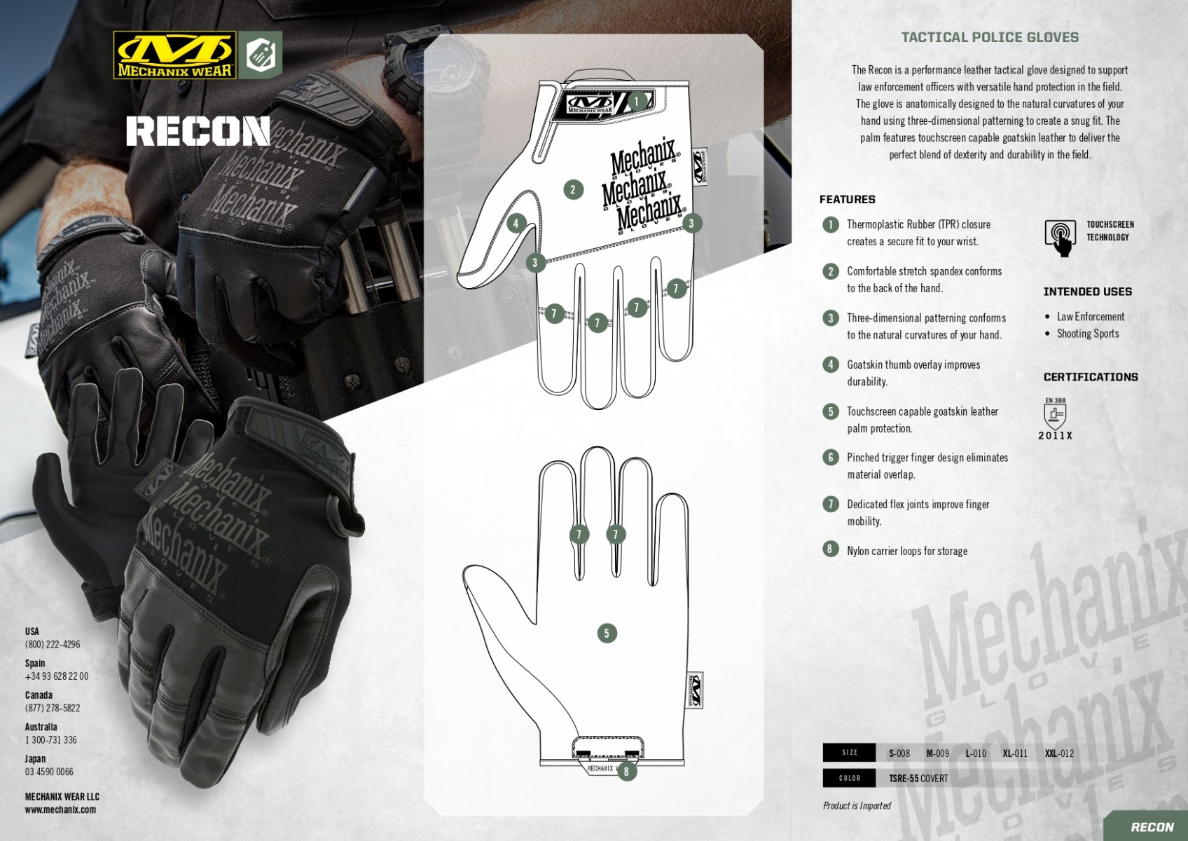 mechanic wear taktične rokavice RECON