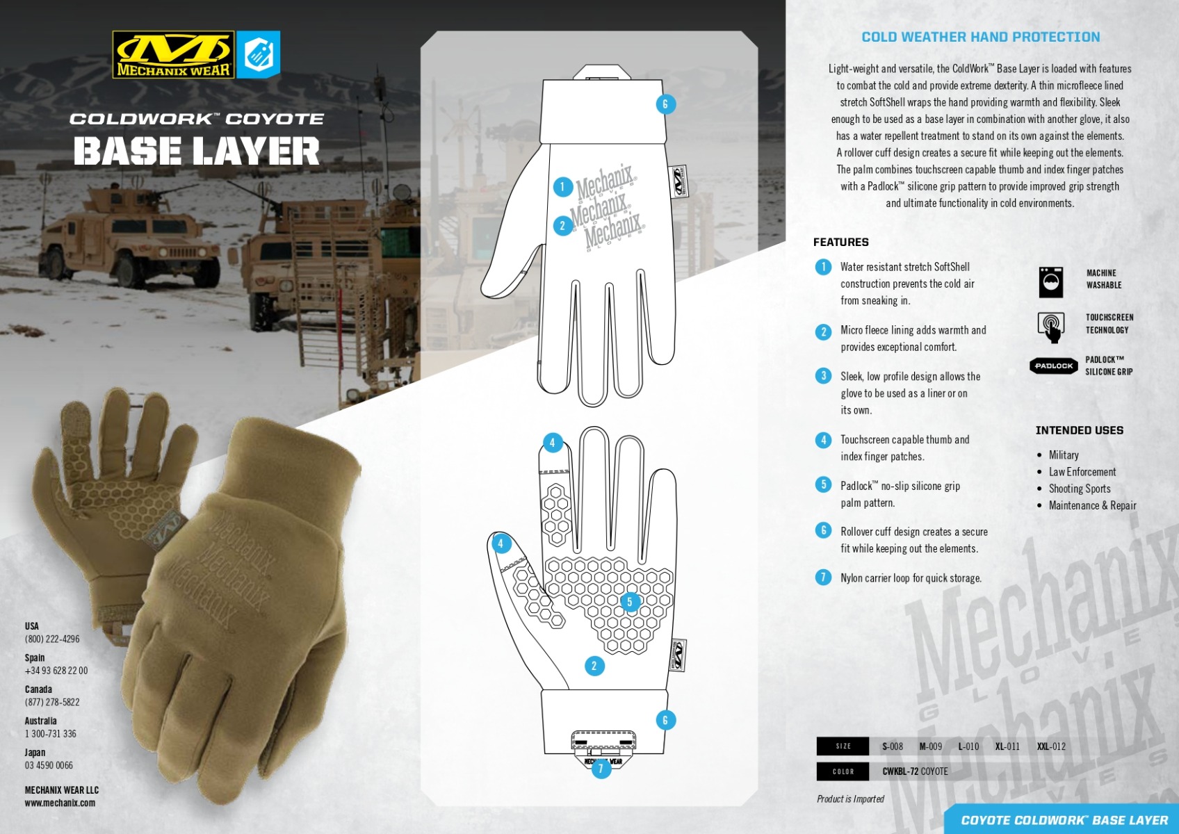 Zagotovite si vrhunsko zaščito pred mrazom in vlago z nepremočljivimi rokavicami ColdWorkTM Base Layer Coyote. Te vrhunske rokavice so odporne proti mrazu in nudijo vrhunski oprijem, kar jih dela idealne za številne dejavnosti na prostem. Od gradben
