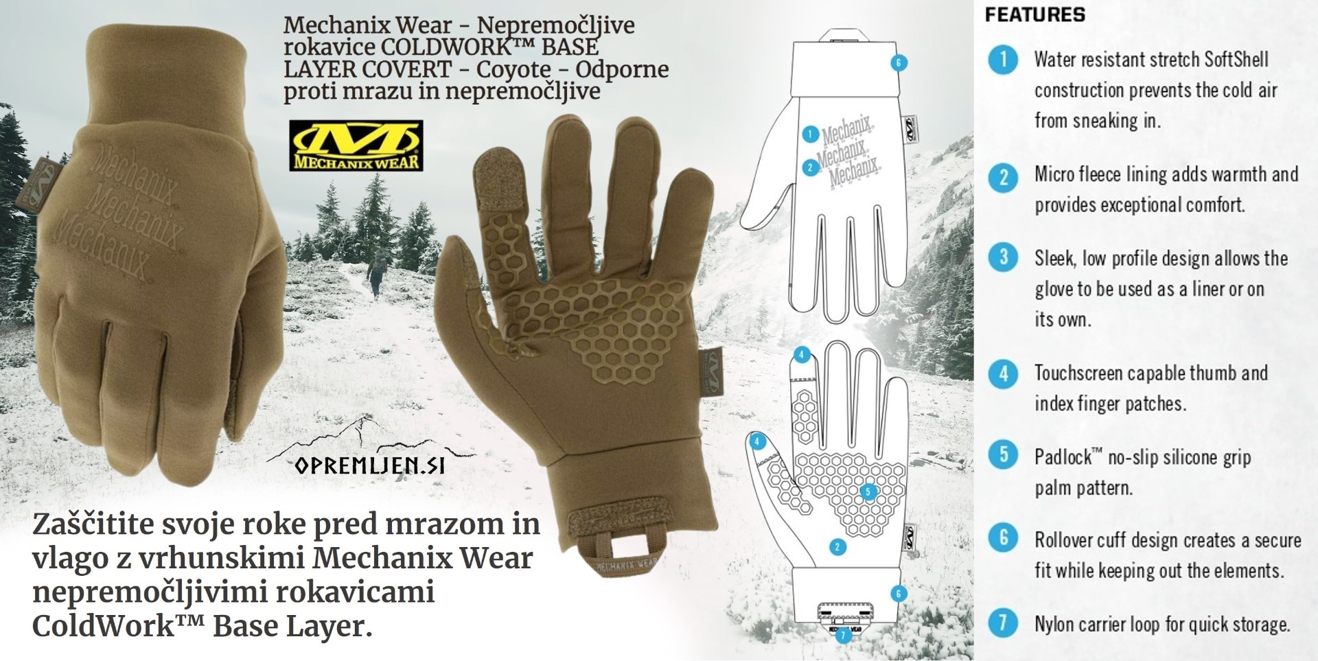 Zagotovite si vrhunsko zaščito pred mrazom in vlago z nepremočljivimi rokavicami ColdWorkTM Base Layer Coyote. Te vrhunske rokavice so odporne proti mrazu in nudijo vrhunski oprijem, kar jih dela idealne za številne dejavnosti na prostem. Od gradben