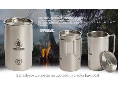 900 ml Geopress® Kuhalni lonček s pokrovko - Nepogrešljiv Dodatek za Aktivnosti na Prostem!
