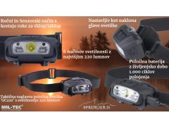 Osvetlite svoje avanture z vrhunsko taktično naglavno svetilko GC220 s svetilnostjo 220 lumnov!