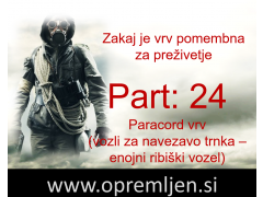 B33 army shop - trgovina z vojaško, security & lovsko opremo: Zakaj je vrv pomembna za preživetje (Part 24): Padalska vrv (paracord) vozli za navezavo trnka - enojni ribiški vozel