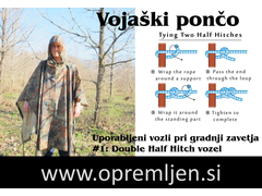 B33 army shop blog 'Dobro je vedeti': Uporaba vojaškega poncha - Zavetje #11: Uporabljeni vozli 'Double Half Hitch Knot'