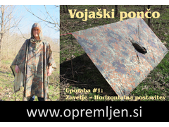B33 army shop blog 'Dobro je vedeti': Uporaba vojaškega poncha - Zavetje #1: Osnovna horizontalna postavitev