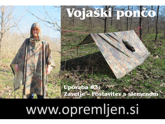 B33 army shop blog 'Dobro je vedeti': Uporaba vojaškega poncha - Zavetje #3: Postavitev s slemenom