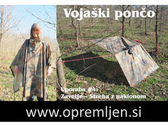 B33 army shop blog 'Dobro je vedeti': Uporaba vojaškega poncha - Zavetje #4: Streha z naklonom