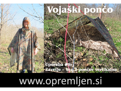 B33 army shop blog 'Dobro je vedeti': Uporaba vojaškega poncha - Zavetje #8: Vez dveh pončev vertikalna