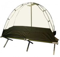 Vojaška mreža proti komarjem, zasnovana za uporabo s kamp posteljo NATO standart UK MoD, dimenzije 220 D x 80 Š x 110 V cm, olivna barva