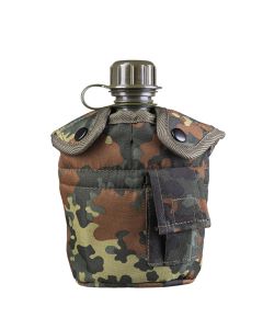 Vojaška US čutara kapacitete 1 liter, s termo zaščito flecktarn barve ter aluminijastim lončkom za kuhanje in prekuhavanje vode