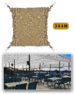 PREMIUM Širokolistna peščena mreža SHADOW SAIL za senčenje terase, velikosti 3 x 4 metre