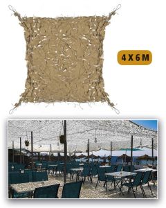 PREMIUM Širokolistna peščena mreža SHADOW SAIL za senčenje terase, velikosti 4 x 6 metre