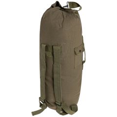 Prostorna vojaška bombažna torba (75L) Mil-Tec. Izdelana iz trpežnega platna, idealna za potovanja. Olivna barva, dimenzije 93x33x26 cm, teža 1260 g