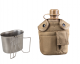 Vojaška US čutara kapacitete 1 liter, s termo zaščito coyote barve ter aluminijastim lončkom za kuhanje in prekuhavanje vode