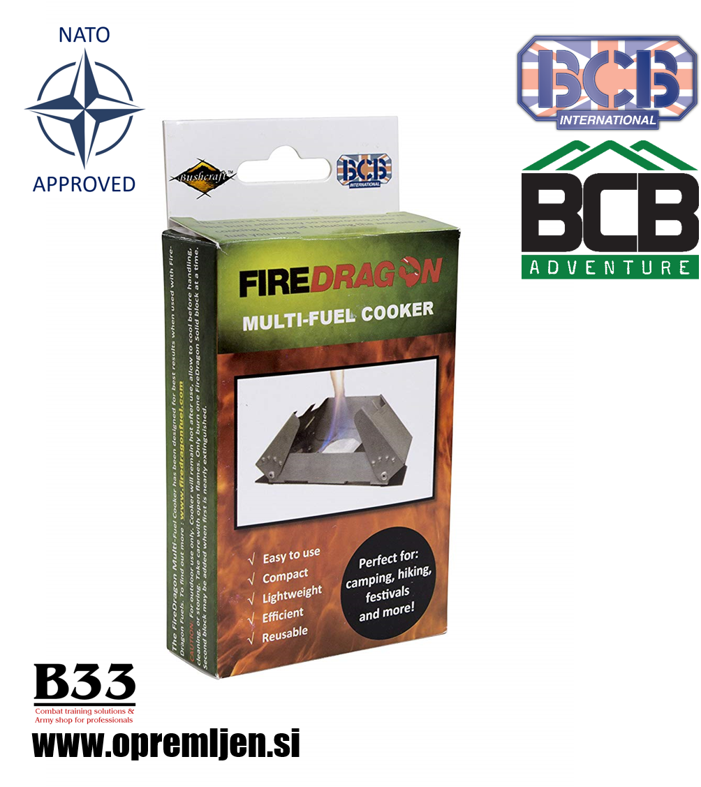 Vojaški zložljivi gorilnik FireDragon na gorilne tablete BCB International by B33 army shop at www.opremljen.si, trgovina z vojaško opremo, vojaška trgovina