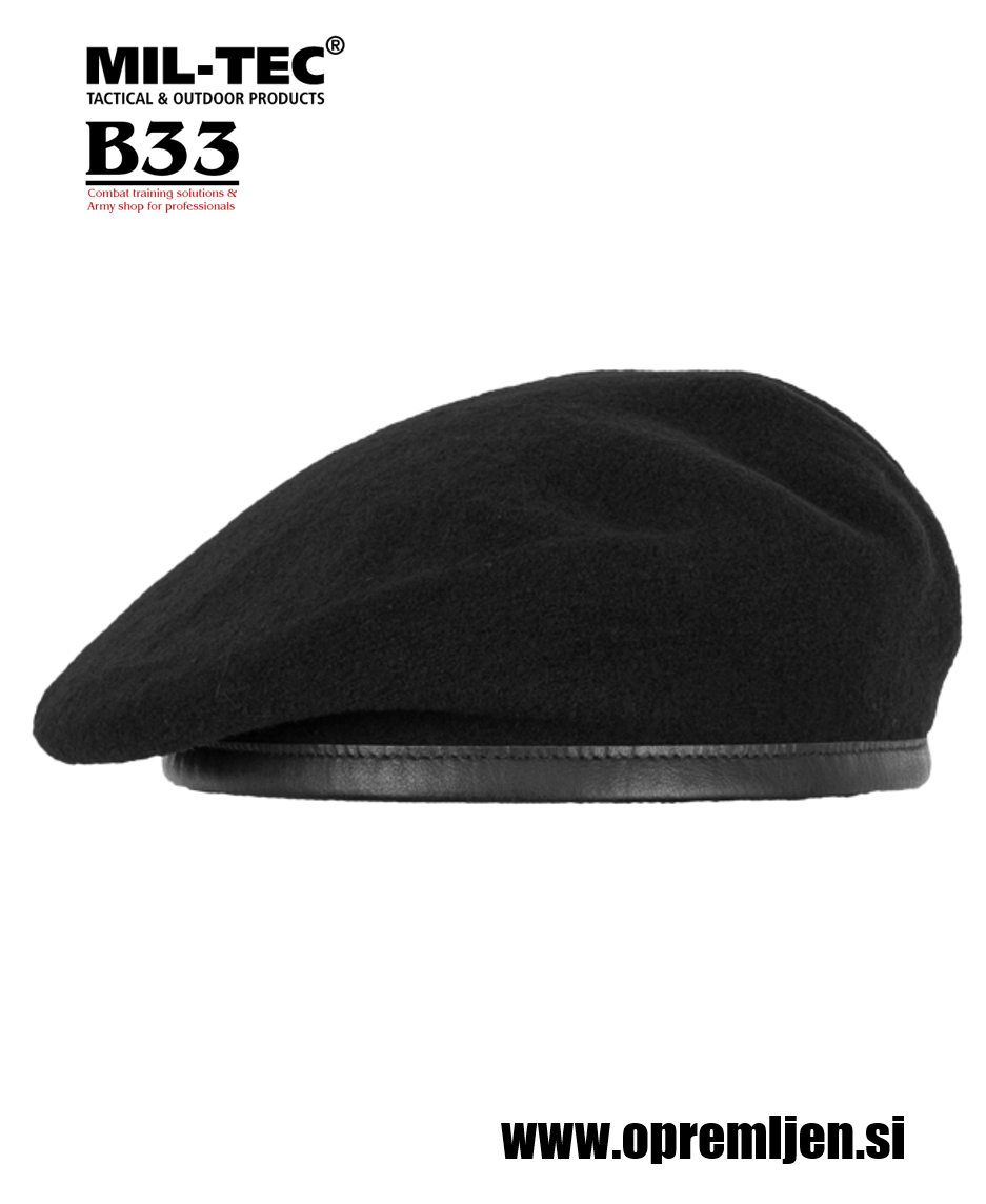 Vojaška beretka BW commando PLEIN CIEL črne barve MILTEC by B33 army shop at www.opremljen.si, vojaška trgovina, trgovina z vojaško opremo