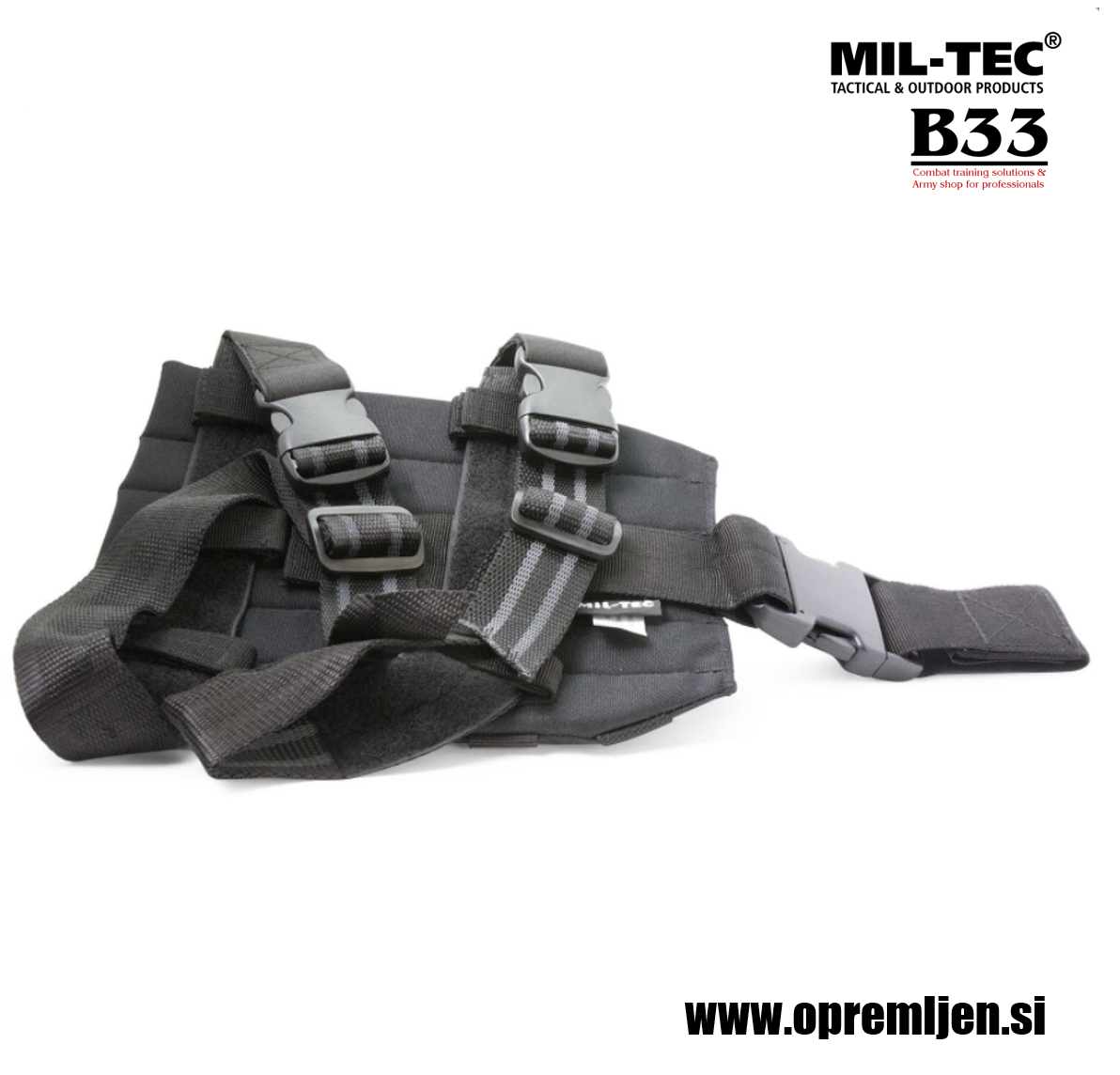 MOLLE nožna platforma za taktične torbice in drugo opremo črne barve MILTEC by B33 army shop at www.opremljen.si