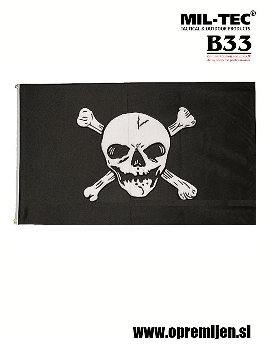 B33 army shop - piratska zastava (Jolly Roger) MILTEC, MIL-TEC, opremite se na www.opremljen.si (trgovina z vojaško opremo, vojaška trgovina)