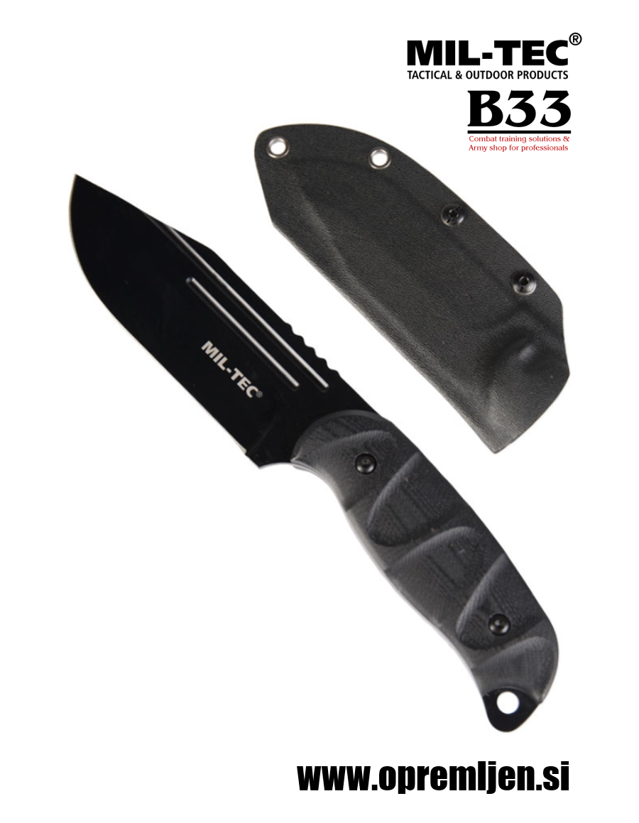 B33 army shop Robustni bojni nož z G10 ročajem ter nastavljivo smerjo toka za nošenje iz Kydex materiala  MILTEC, MIL-TEC opremite se na www.opremljen.si (trgovina z vojaško opremo, vojaška trgovina)